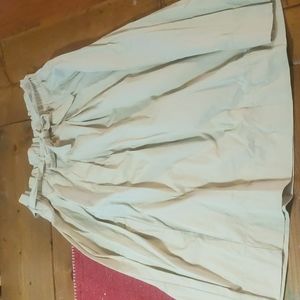 Khaki Pleated Skirt
